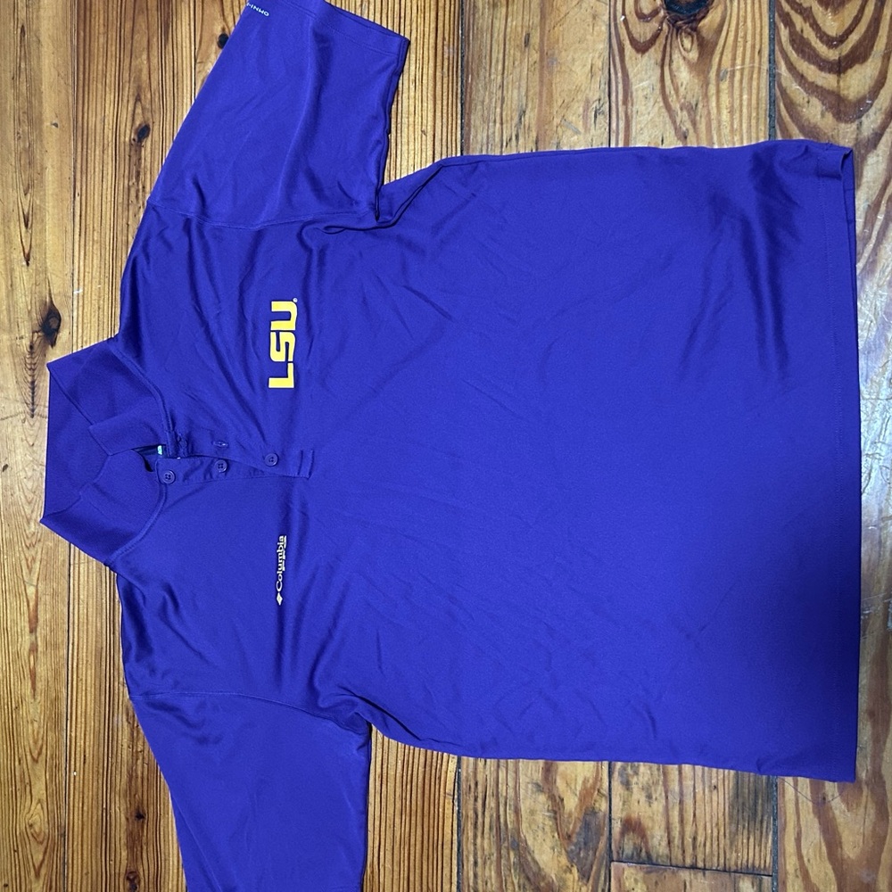 LSU Columbia Purple Polo Shirt